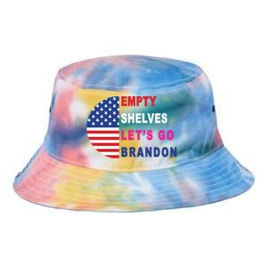 Lets Go Brandon Meme Empty Shelves Half Circle Flag Tie Dye Newport Bucket Hat