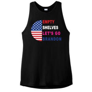 Lets Go Brandon Meme Empty Shelves Half Circle Flag Ladies PosiCharge Tri-Blend Wicking Tank