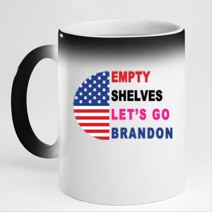 Lets Go Brandon Meme Empty Shelves Half Circle Flag 11oz Black Color Changing Mug