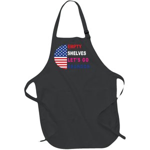 Lets Go Brandon Meme Empty Shelves Half Circle Flag Full-Length Apron With Pockets