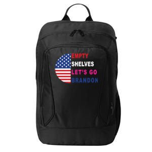 Lets Go Brandon Meme Empty Shelves Half Circle Flag City Backpack