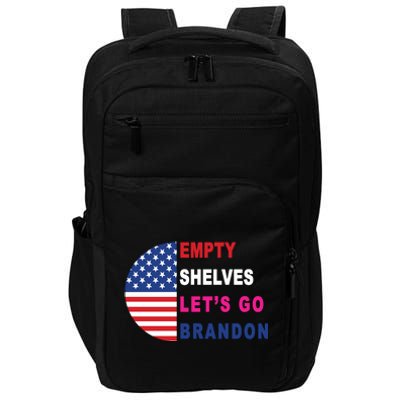 Lets Go Brandon Meme Empty Shelves Half Circle Flag Impact Tech Backpack