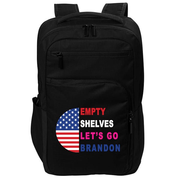 Lets Go Brandon Meme Empty Shelves Half Circle Flag Impact Tech Backpack