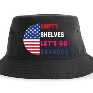 Lets Go Brandon Meme Empty Shelves Half Circle Flag Sustainable Bucket Hat