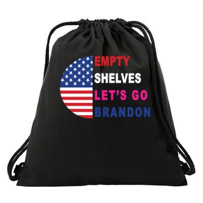 Lets Go Brandon Meme Empty Shelves Half Circle Flag Drawstring Bag