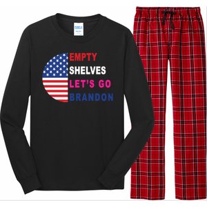 Lets Go Brandon Meme Empty Shelves Half Circle Flag Long Sleeve Pajama Set