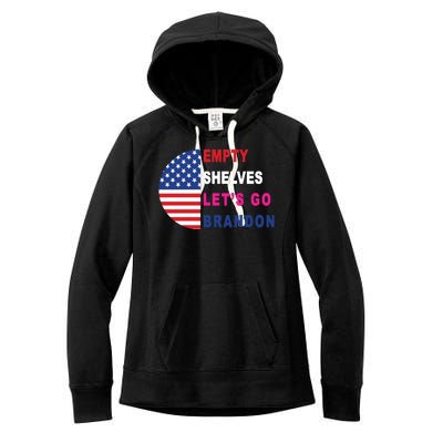 Lets Go Brandon Meme Empty Shelves Half Circle Flag Women's Fleece Hoodie