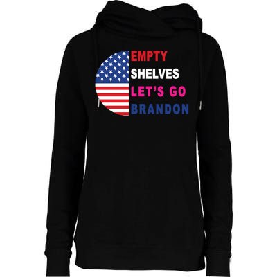 Lets Go Brandon Meme Empty Shelves Half Circle Flag Womens Funnel Neck Pullover Hood