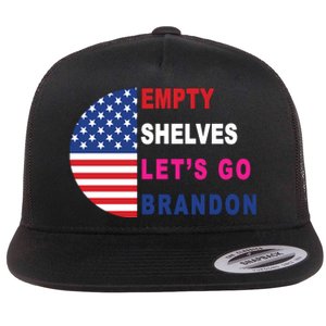 Lets Go Brandon Meme Empty Shelves Half Circle Flag Flat Bill Trucker Hat