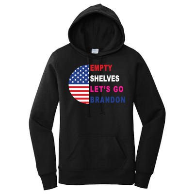 Lets Go Brandon Meme Empty Shelves Half Circle Flag Women's Pullover Hoodie