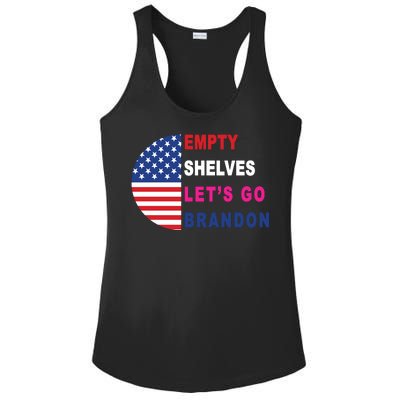 Lets Go Brandon Meme Empty Shelves Half Circle Flag Ladies PosiCharge Competitor Racerback Tank