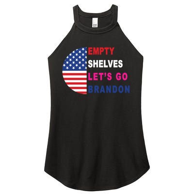 Lets Go Brandon Meme Empty Shelves Half Circle Flag Women's Perfect Tri Rocker Tank