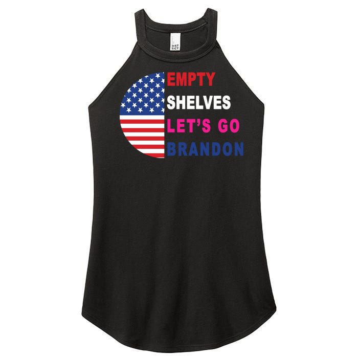 Lets Go Brandon Meme Empty Shelves Half Circle Flag Women's Perfect Tri Rocker Tank