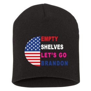 Lets Go Brandon Meme Empty Shelves Half Circle Flag Short Acrylic Beanie