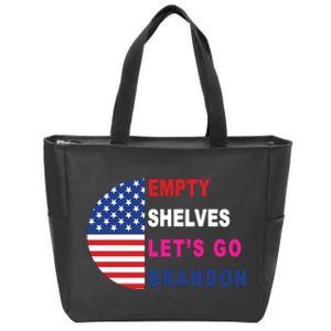 Lets Go Brandon Meme Empty Shelves Half Circle Flag Zip Tote Bag