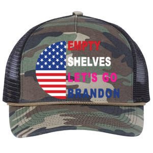 Lets Go Brandon Meme Empty Shelves Half Circle Flag Retro Rope Trucker Hat Cap