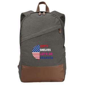 Lets Go Brandon Meme Empty Shelves Half Circle Flag Cotton Canvas Backpack