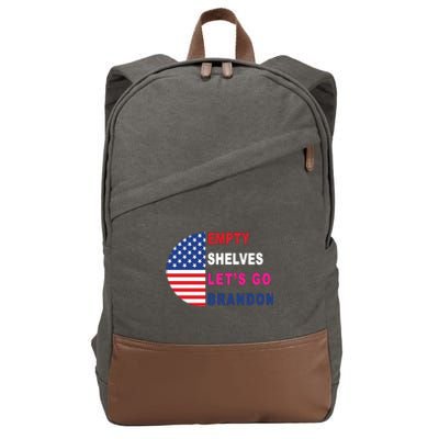 Lets Go Brandon Meme Empty Shelves Half Circle Flag Cotton Canvas Backpack