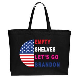 Lets Go Brandon Meme Empty Shelves Half Circle Flag Cotton Canvas Jumbo Tote