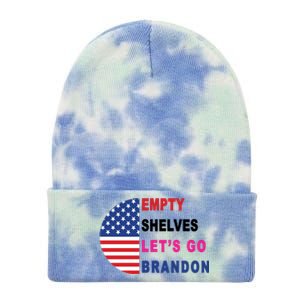 Lets Go Brandon Meme Empty Shelves Half Circle Flag Tie Dye 12in Knit Beanie