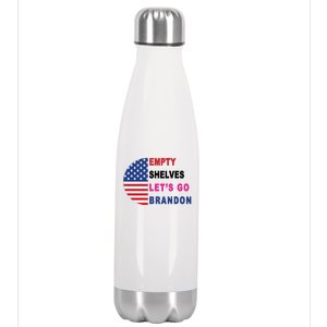 Lets Go Brandon Meme Empty Shelves Half Circle Flag Stainless Steel Insulated Water Bottle