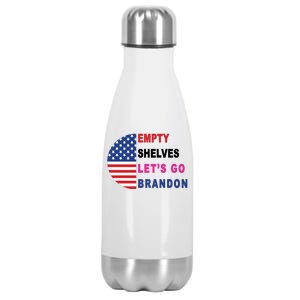 Lets Go Brandon Meme Empty Shelves Half Circle Flag Stainless Steel Insulated Water Bottle