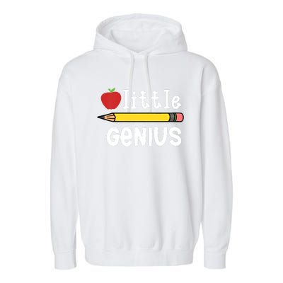 LITTLE GENIUS BACK TO SCHOOL WITH APPLE AND PENCIL Garment-Dyed Fleece Hoodie