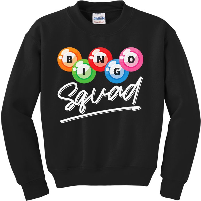 Lottery Gambling Bingo Squad Lotto Bingo Player Bingo Kids Sweatshirt