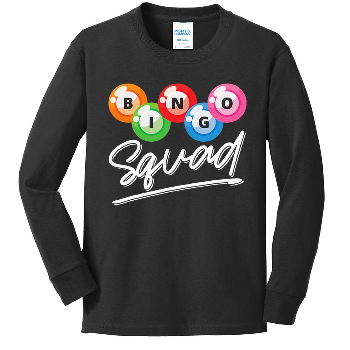 Lottery Gambling Bingo Squad Lotto Bingo Player Bingo Kids Long Sleeve Shirt