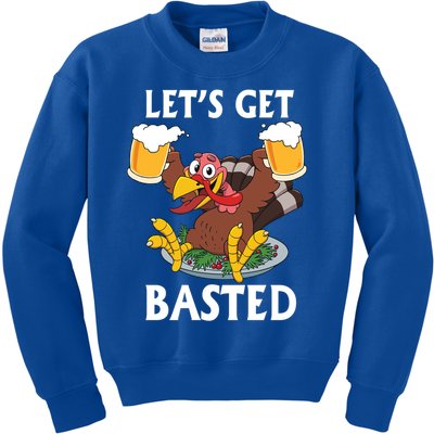 Lets Get Basted Beer Thanksgiving Turkey Gift Kids Sweatshirt