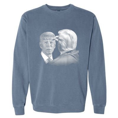 Let's Go Brandon Trump Writes On Biden's Forehead Garment-Dyed Sweatshirt