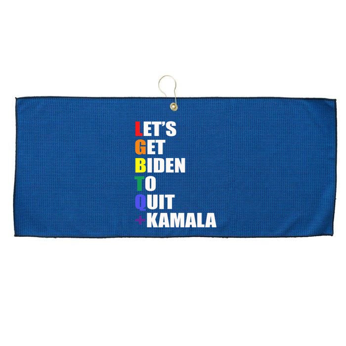 Let’s Get Biden To Quit + Kamala LGBTQ Large Microfiber Waffle Golf Towel