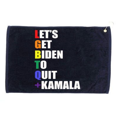 Let’s Get Biden To Quit + Kamala LGBTQ Grommeted Golf Towel