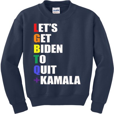 Let’s Get Biden To Quit + Kamala LGBTQ Kids Sweatshirt