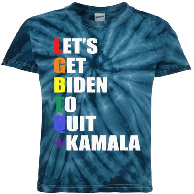 Let’s Get Biden To Quit + Kamala LGBTQ Kids Tie-Dye T-Shirt