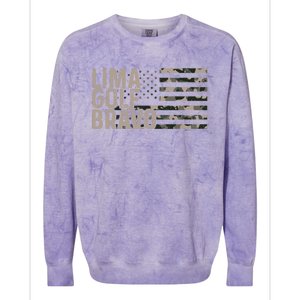 Lima Golf Bravo Lets Go Brandon Camouflage American Us Flag Colorblast Crewneck Sweatshirt