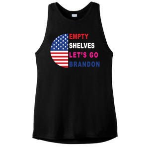 Lets Go Brandon Meme Classic American Flag Half Circle Ladies PosiCharge Tri-Blend Wicking Tank