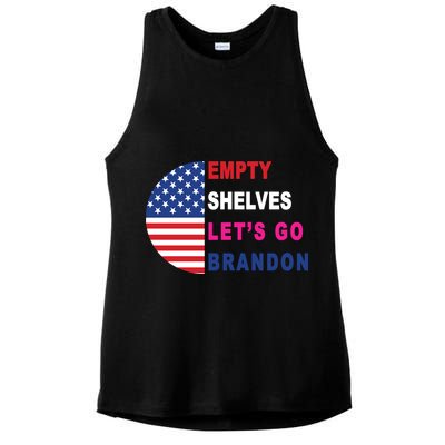 Lets Go Brandon Meme Classic American Flag Half Circle Ladies PosiCharge Tri-Blend Wicking Tank