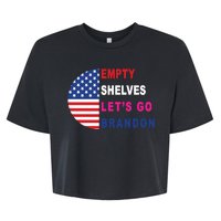 Lets Go Brandon Meme Classic American Flag Half Circle Bella+Canvas Jersey Crop Tee