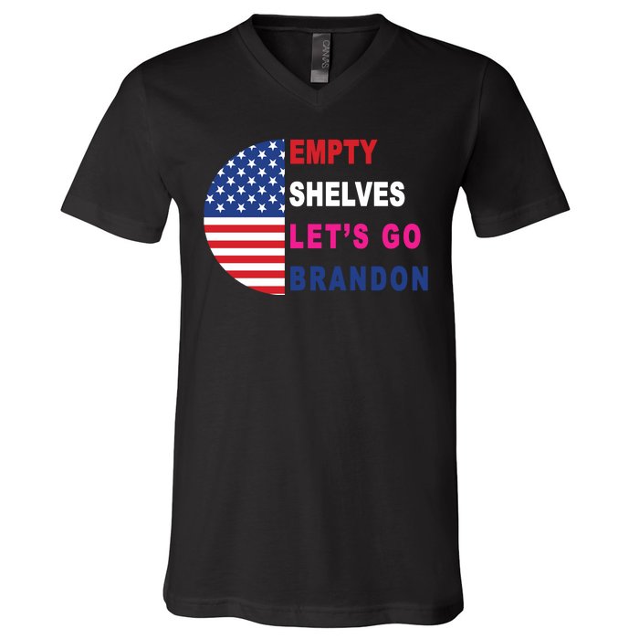 Lets Go Brandon Meme Classic American Flag Half Circle V-Neck T-Shirt