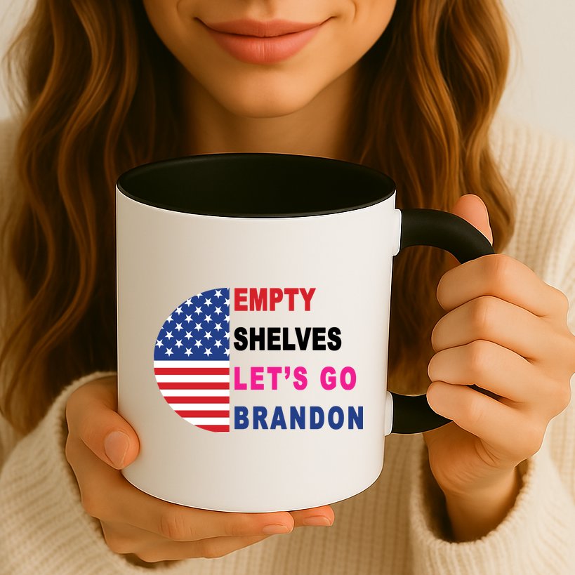 Lets Go Brandon Meme Classic American Flag Half Circle Mug