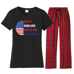 Lets Go Brandon Meme Classic American Flag Half Circle Women's Flannel Pajama Set