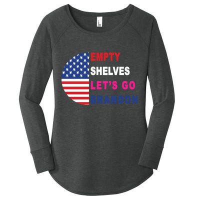 Lets Go Brandon Meme Classic American Flag Half Circle Women's Perfect Tri Tunic Long Sleeve Shirt