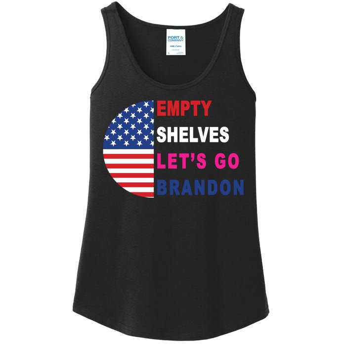 Lets Go Brandon Meme Classic American Flag Half Circle Ladies Essential Tank