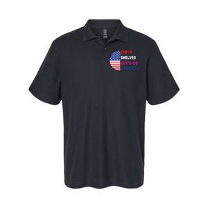 Lets Go Brandon Meme Classic American Flag Half Circle Softstyle Adult Sport Polo