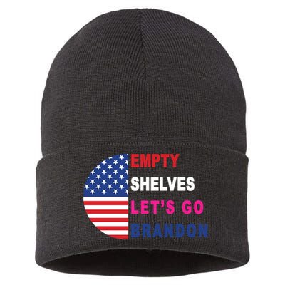 Lets Go Brandon Meme Classic American Flag Half Circle Sustainable Knit Beanie