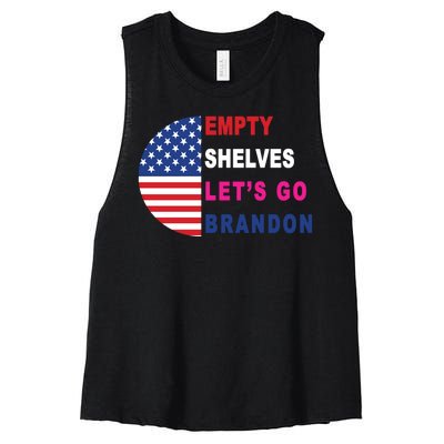 Lets Go Brandon Meme Classic American Flag Half Circle Women's Racerback Cropped Tank