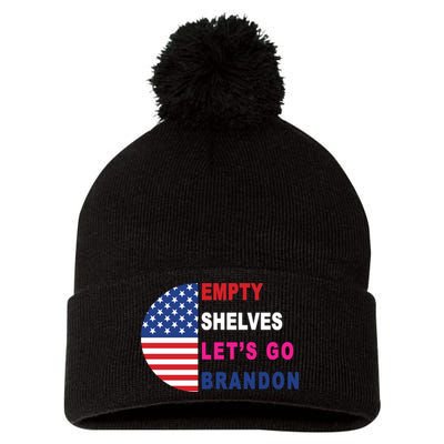 Lets Go Brandon Meme Classic American Flag Half Circle Pom Pom 12in Knit Beanie