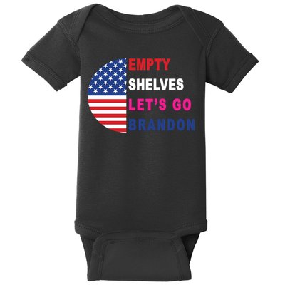 Lets Go Brandon Meme Classic American Flag Half Circle Baby Bodysuit