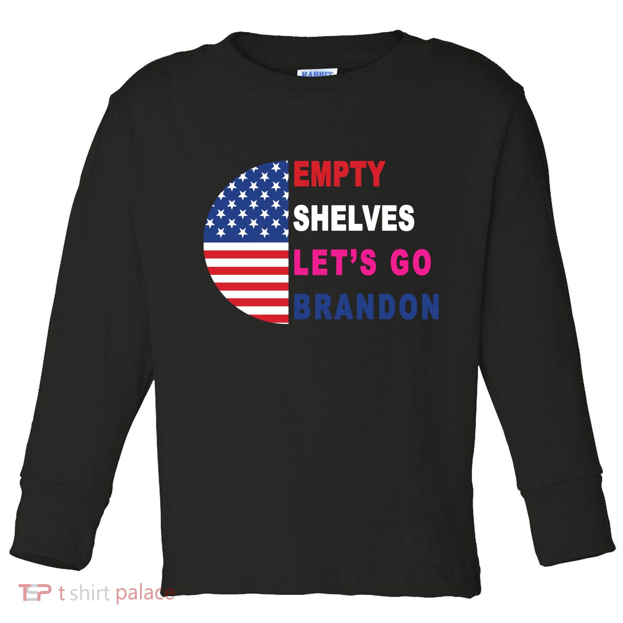 Lets Go Brandon Meme Classic American Flag Half Circle Toddler Long Sleeve Shirt